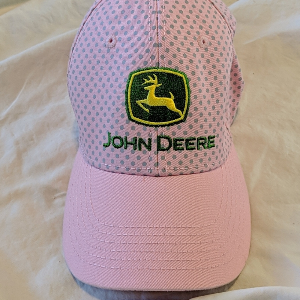 Pink Polka Dot John Deere Hat